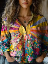 Rozelle women's floral patchwork blouse