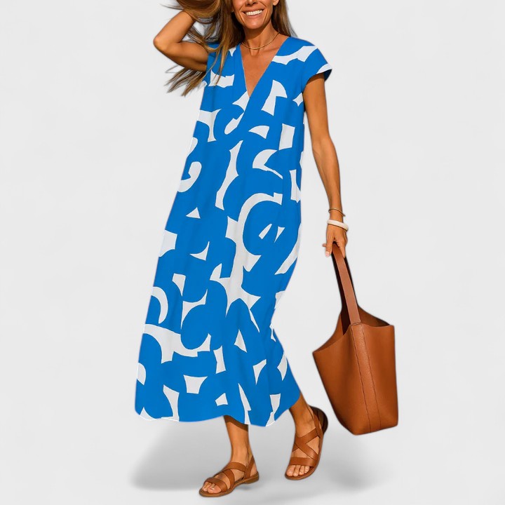 Arden | Summer Midi Dress V Neck Flowing