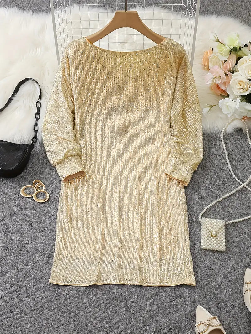 Célestine | Contrast Sequin Party Dress