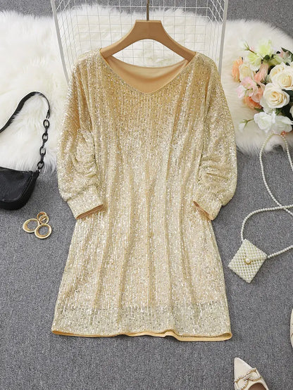 Célestine | Contrast Sequin Party Dress