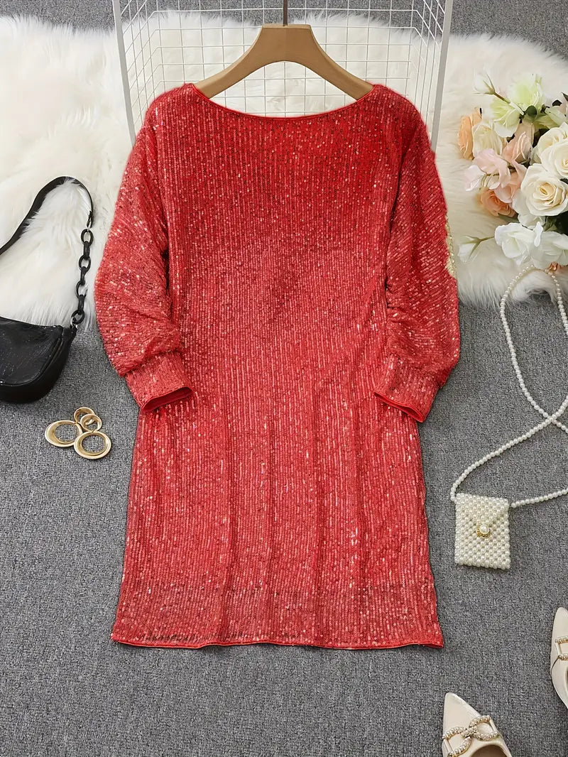 Célestine | Contrast Sequin Party Dress