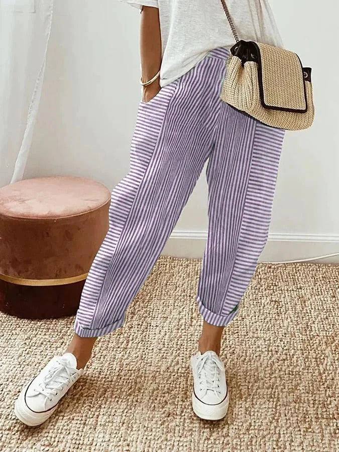 Vanessa | Casual Striped Straight Leg Pants