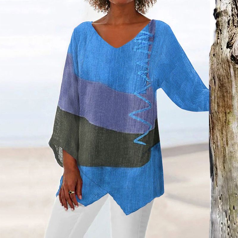 Asymmetric hem tunic, side view