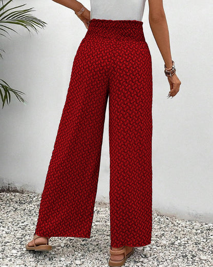 Olivia | Wide Leg Flowy Printed Pants