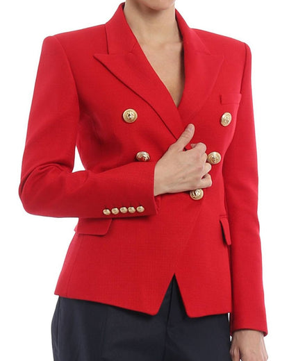Gold button blazer, close detail