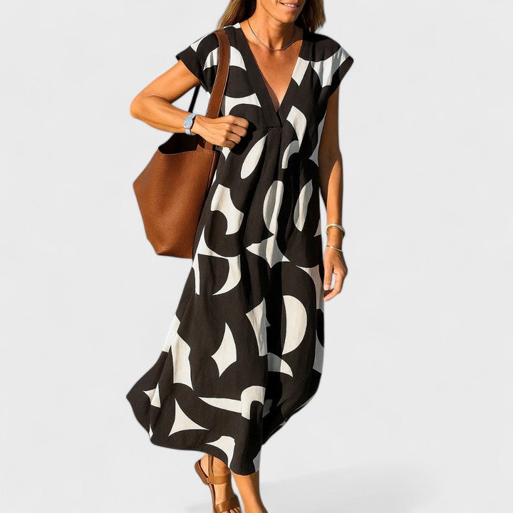 Arden | Summer Midi Dress V Neck Flowing