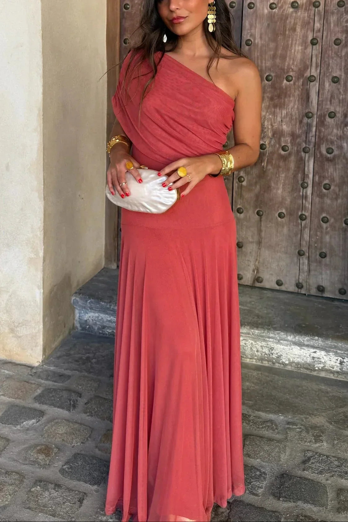 Pleated summer maxi dress