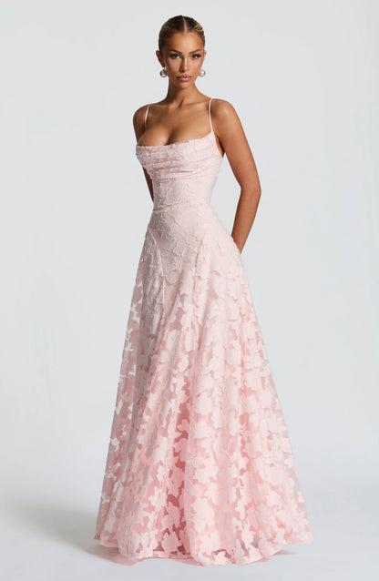 Floral maxi dress with thin straps