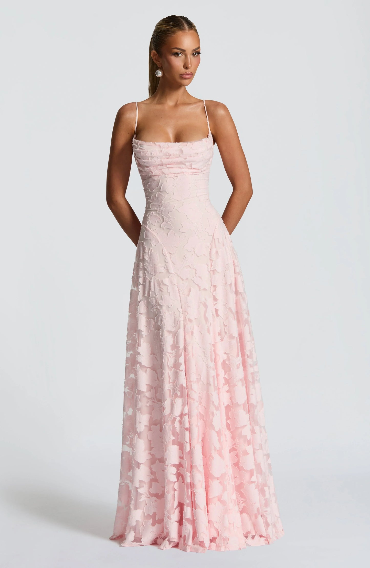 Floral thin-strap maxi dress