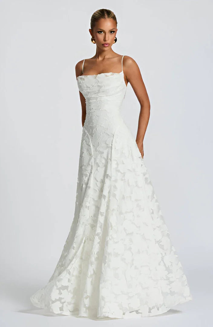 Floral maxi dress side view