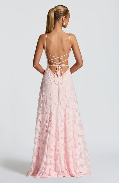 Floral summer maxi dress front view