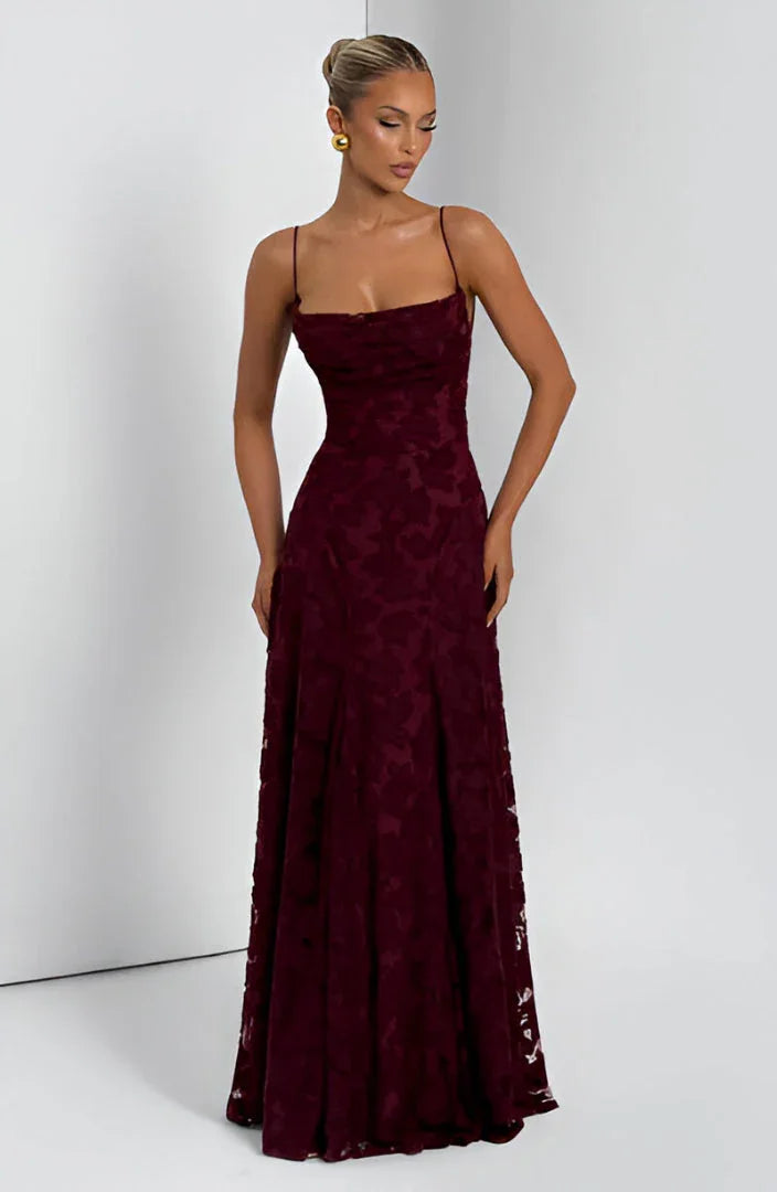 Thin-strap floral maxi dress