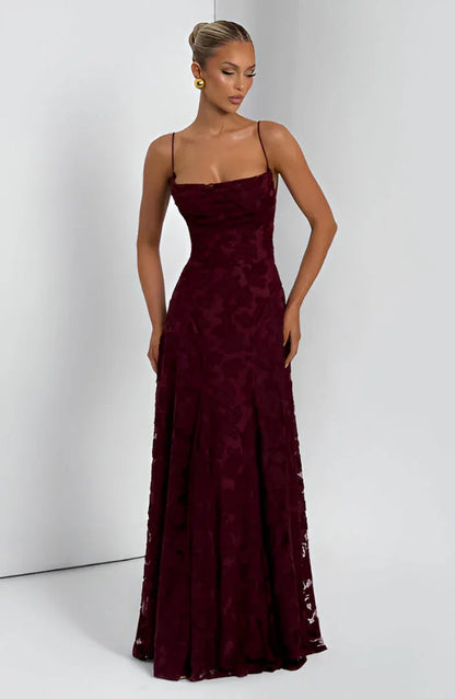 Thin-strap floral maxi dress