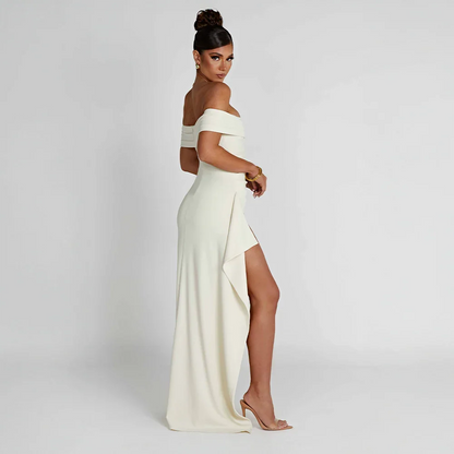 Lorna | Off-Shoulder Maxi Dress with Slit