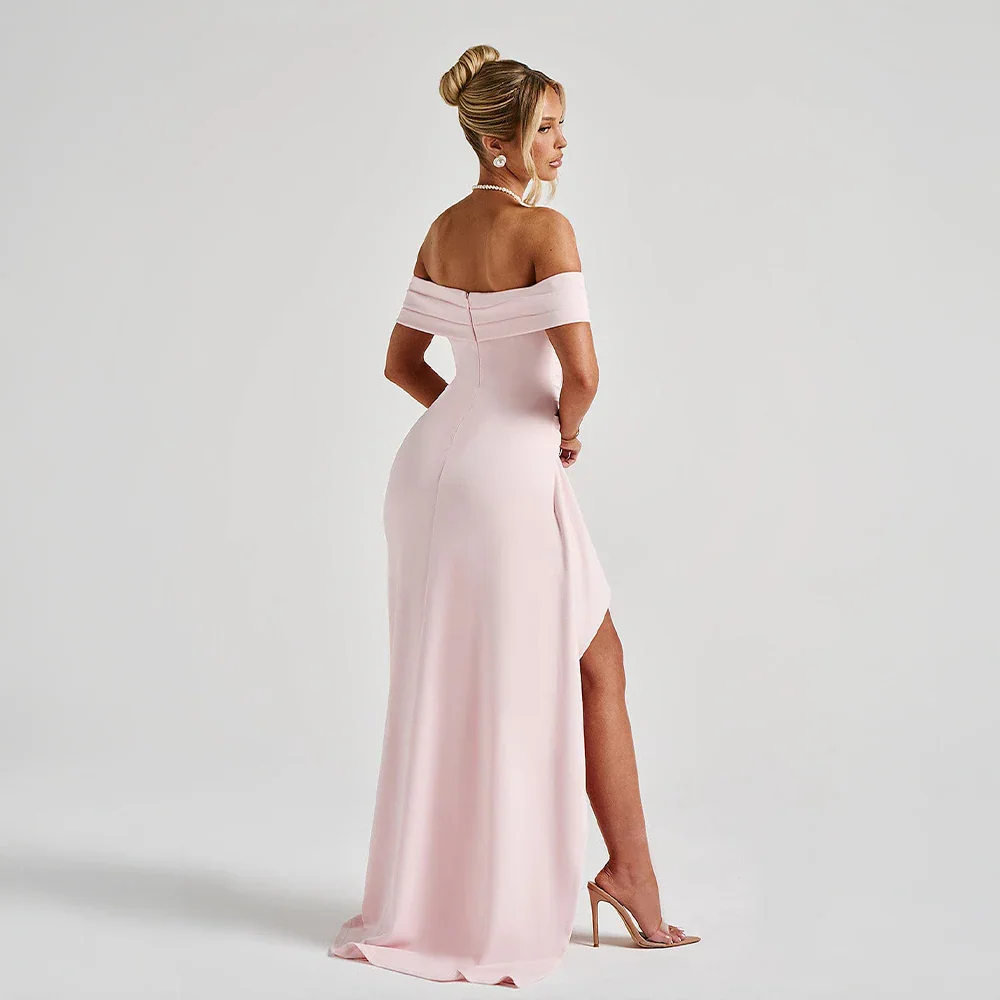 Off-shoulder evening maxi dress