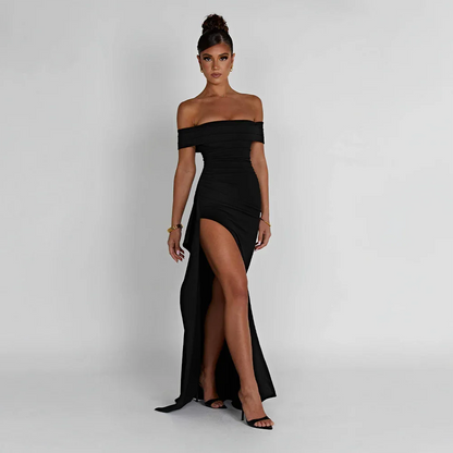 Lorna | Off-Shoulder Maxi Dress with Slit