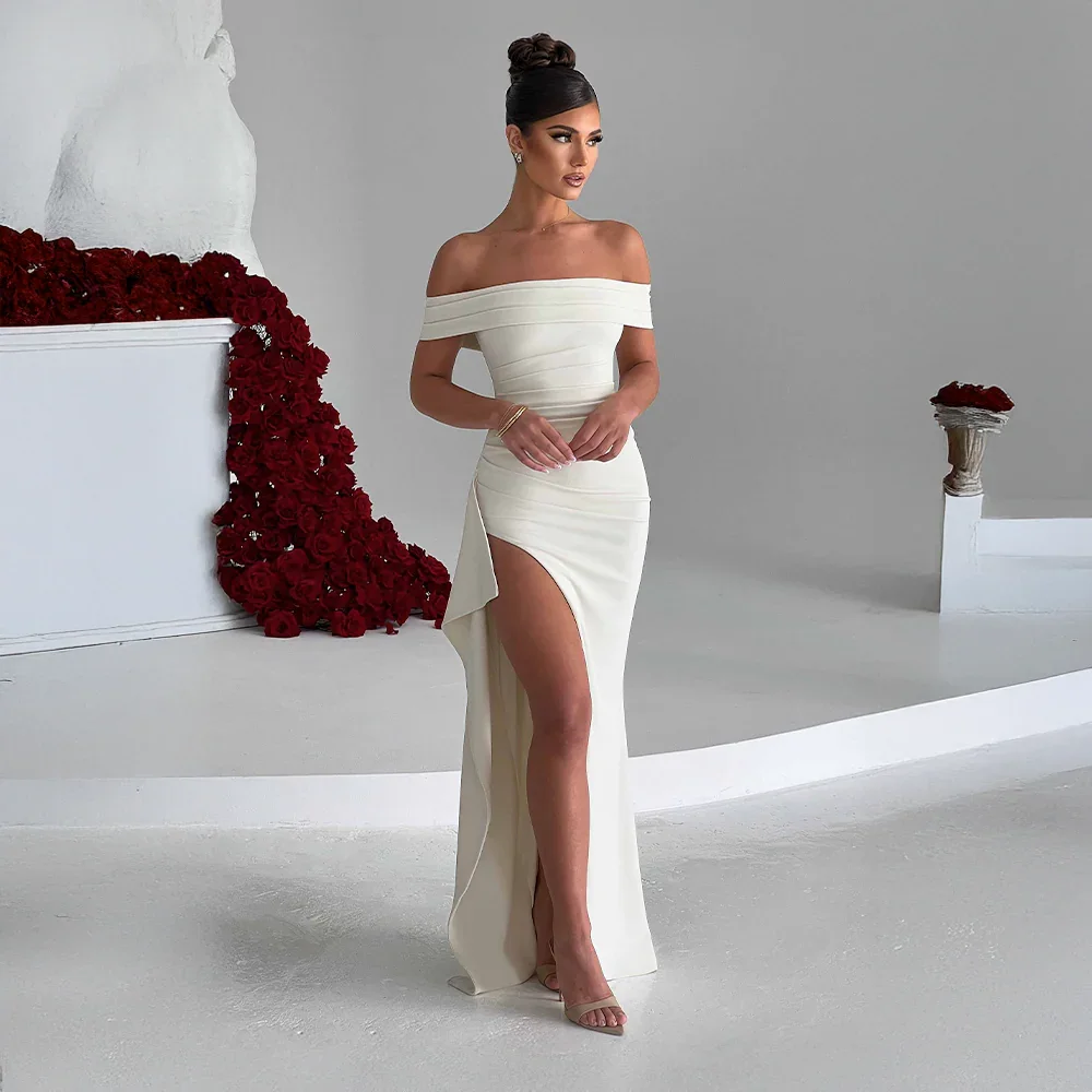 Lorna | Off-Shoulder Maxi Dress with Slit