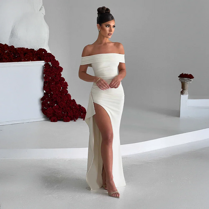 Lorna | Off-Shoulder Maxi Dress with Slit