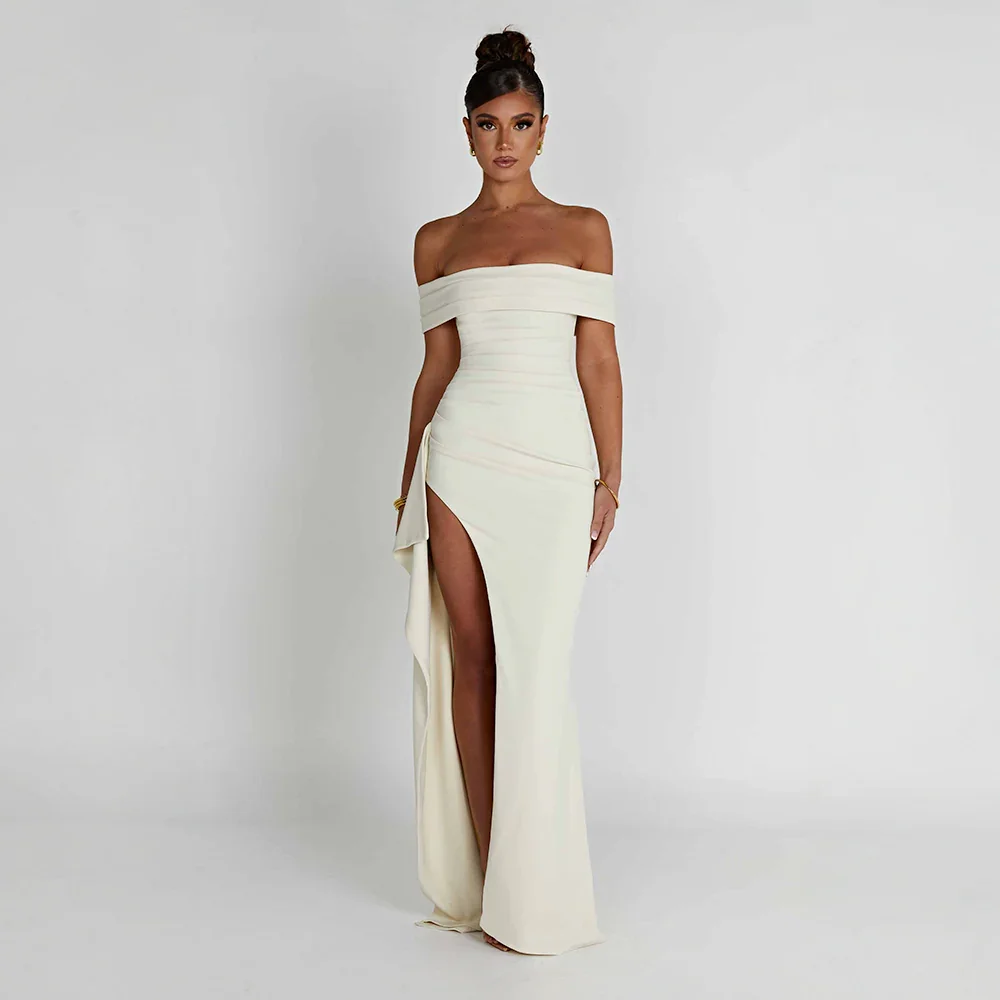 Lorna | Off-Shoulder Maxi Dress with Slit