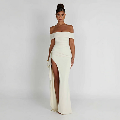 Lorna | Off-Shoulder Maxi Dress with Slit
