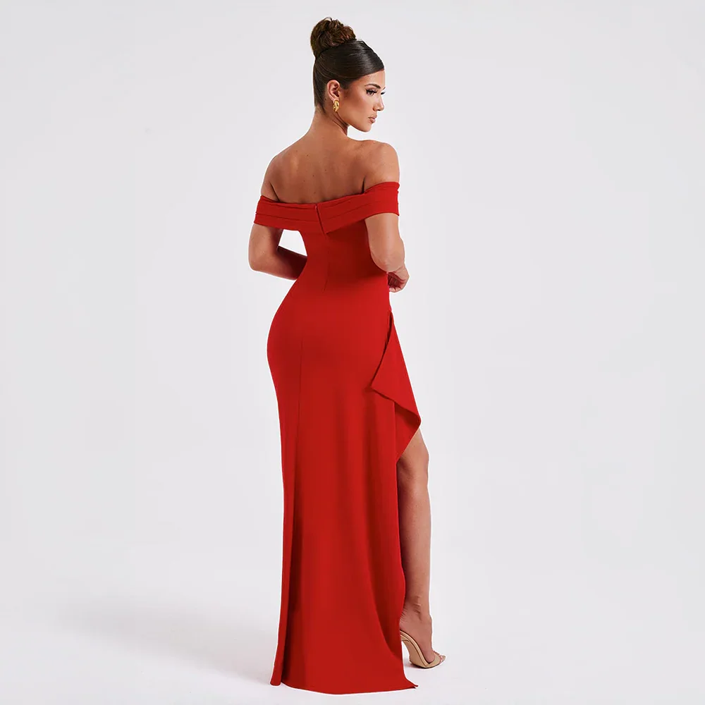 Lorna | Off-Shoulder Maxi Dress with Slit