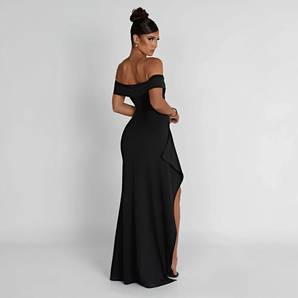 Lorna | Off-Shoulder Maxi Dress with Slit