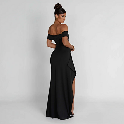 Lorna | Off-Shoulder Maxi Dress with Slit