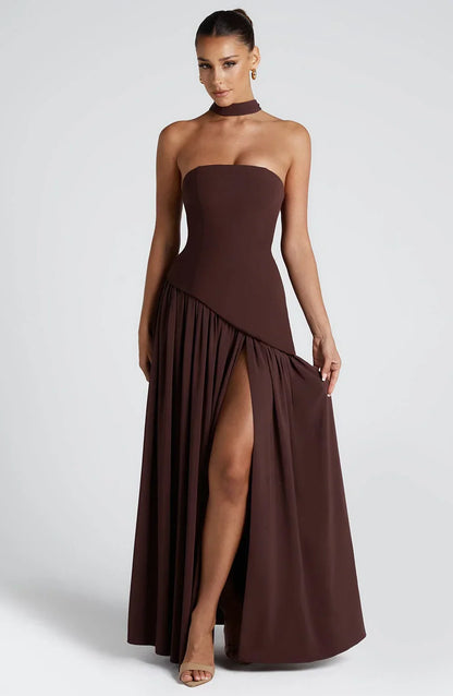 Strapless maxi dress front view