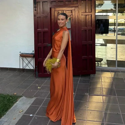 Geraldine | Draped One-Shoulder Maxi Dress