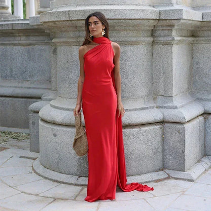 Geraldine | Draped One-Shoulder Maxi Dress