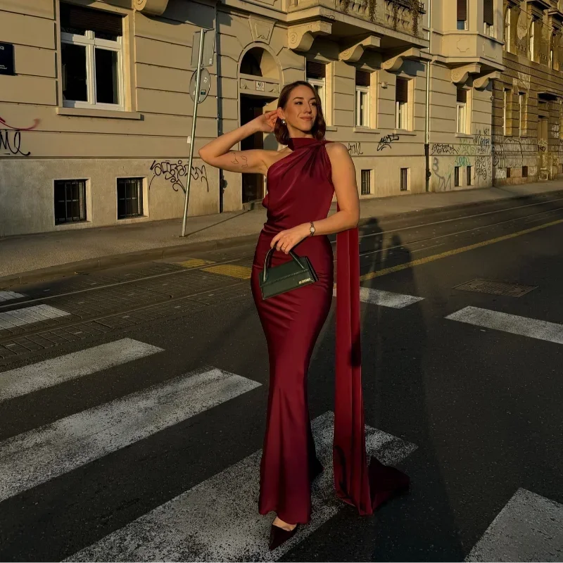 Geraldine | Draped One-Shoulder Maxi Dress