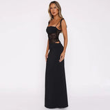 Lucienne | Lace Panel Strapless Bodycon Maxi Dress