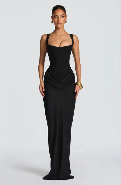 Eunice | Fitted Open-Back Maxi Dress