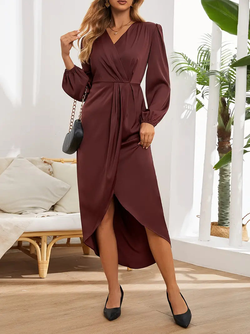 Vestienne | Long-Sleeve Wrap Midi Dress