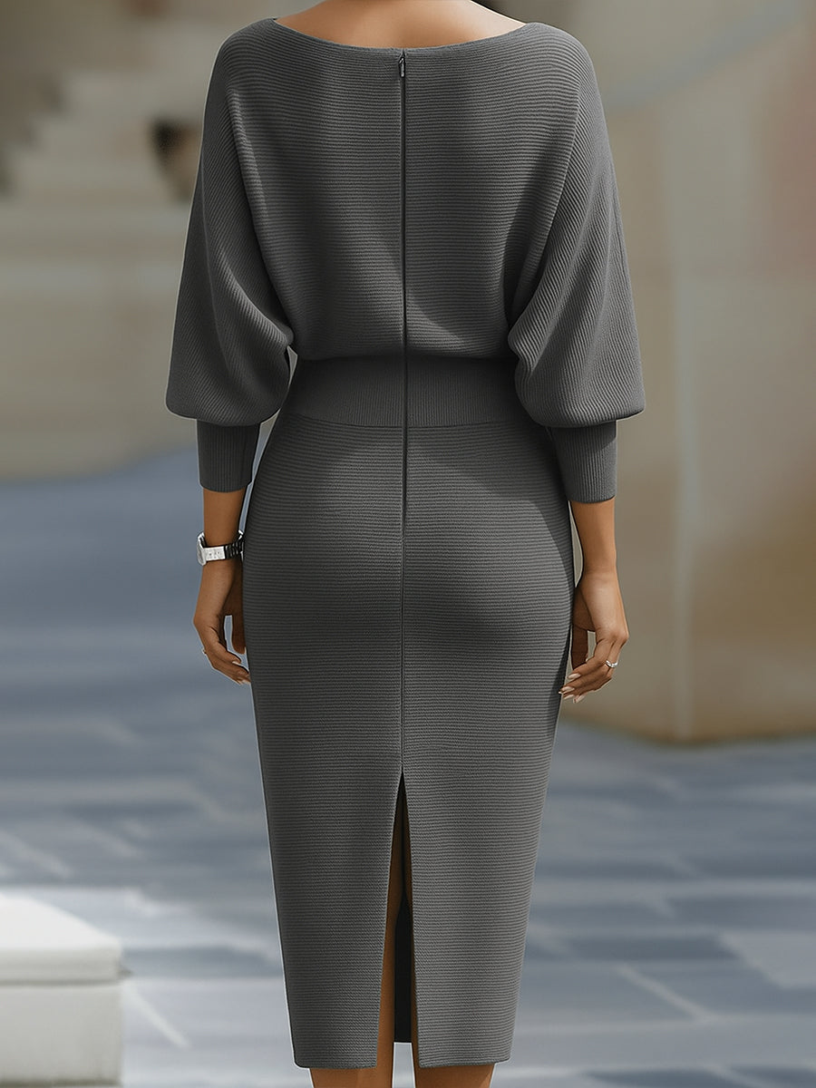 Cowl neck midi dress, detail view