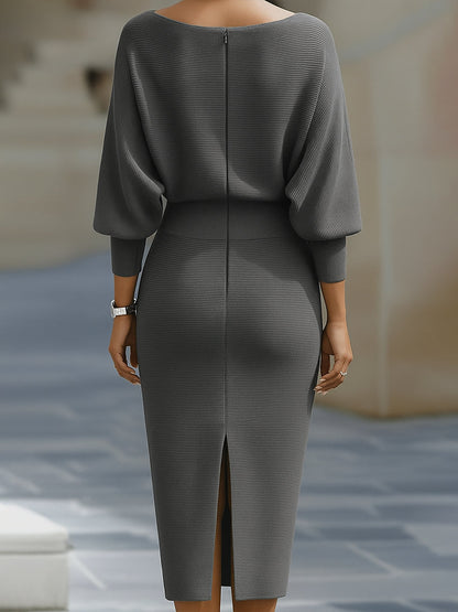 Cowl neck midi dress, detail view