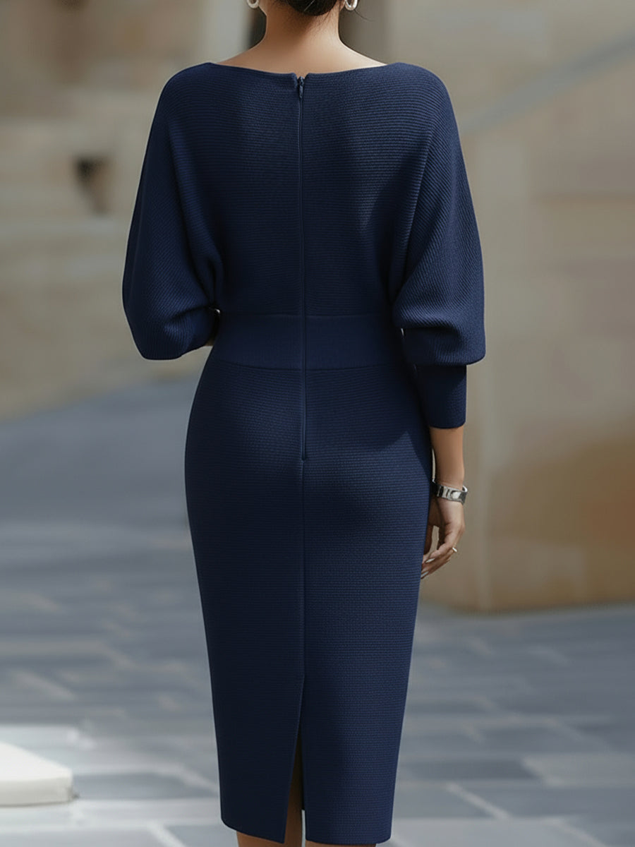 Cowl neck long sleeve dress, additional view