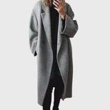 Birgitta oversized double-breasted longline coat for women