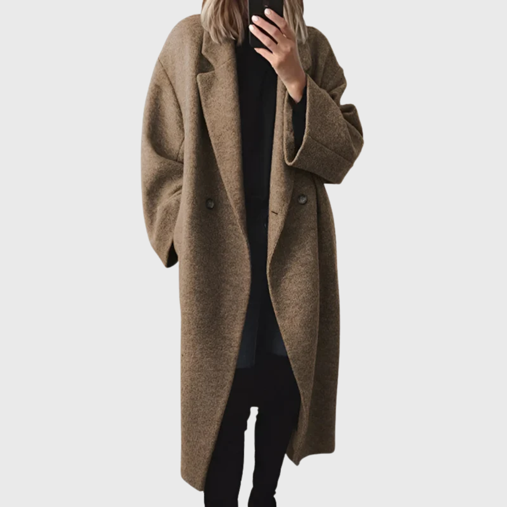 Birgitta oversized double-breasted longline coat, view 2