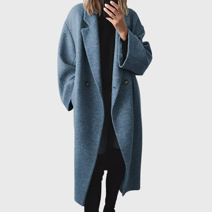 Birgitta oversized double-breasted longline coat, view 3