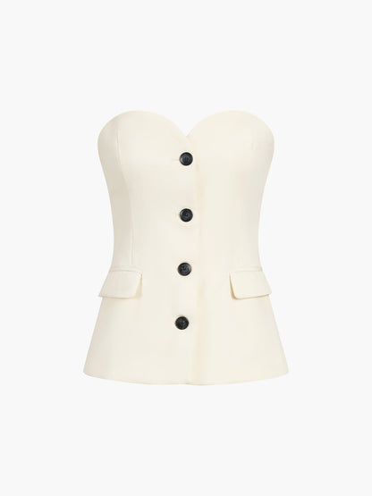 Strapless blazer two-piece set, view 6