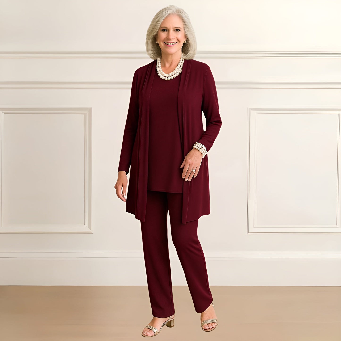 Cardigan and pants set front view