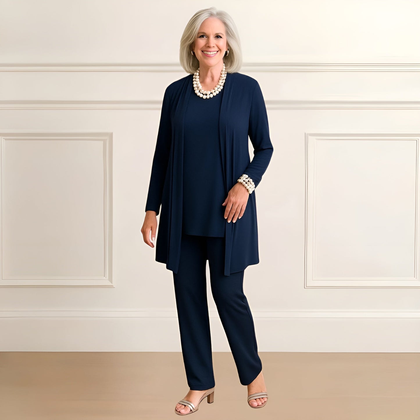 Cardigan top and pants set