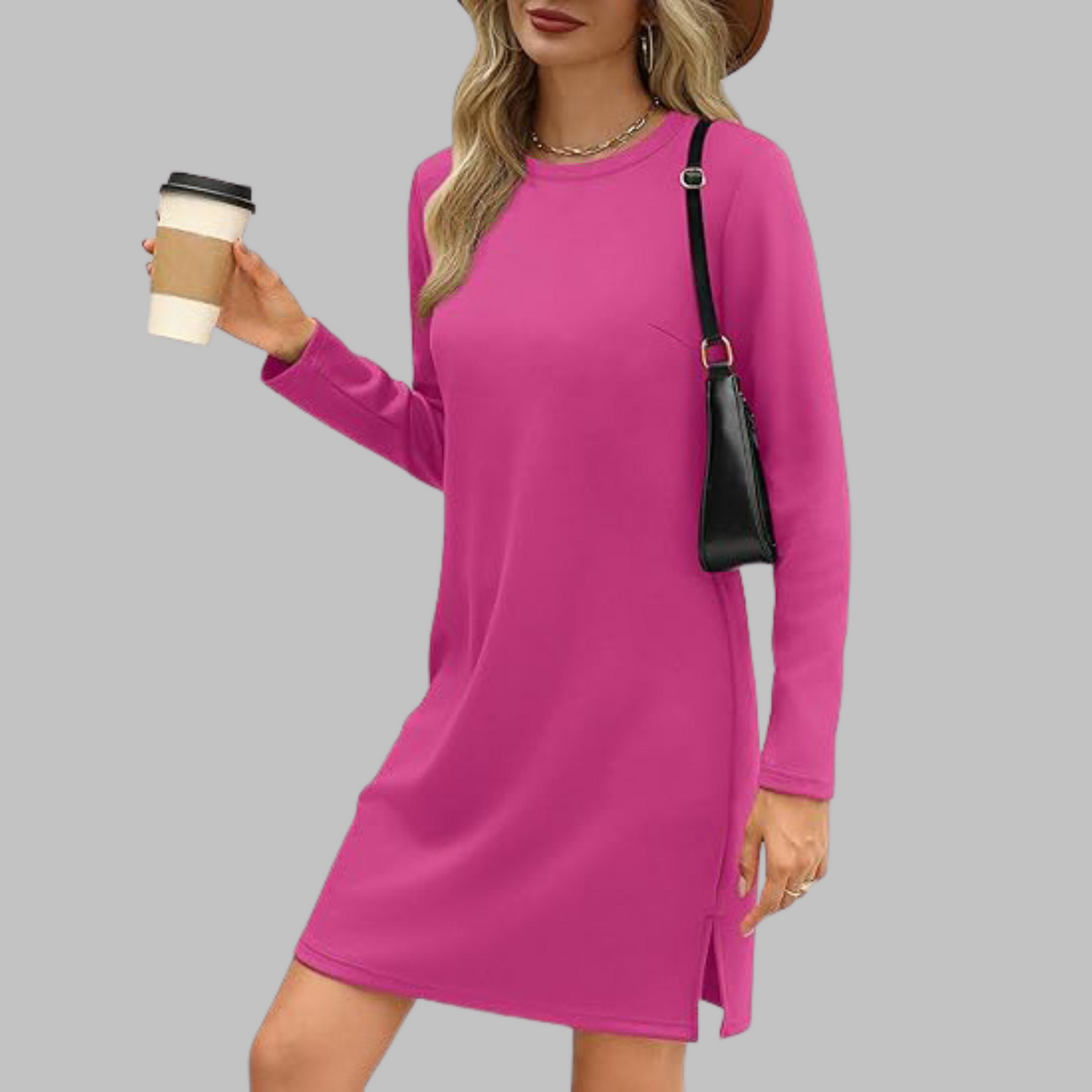 Linnea | Long-Sleeve Round-Neck Dress