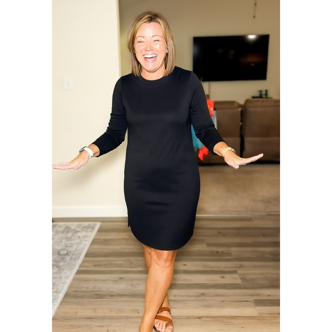 Linnea | Long-Sleeve Round-Neck Dress