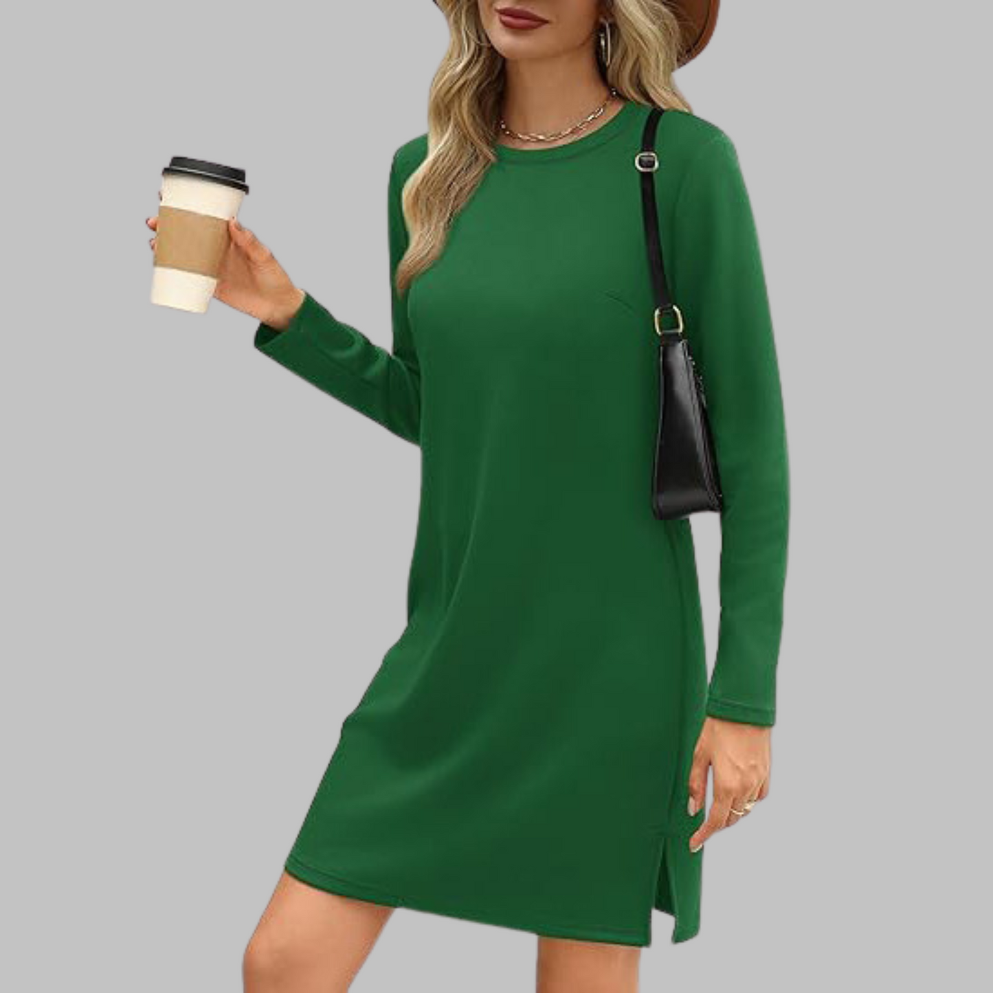 Linnea | Long-Sleeve Round-Neck Dress