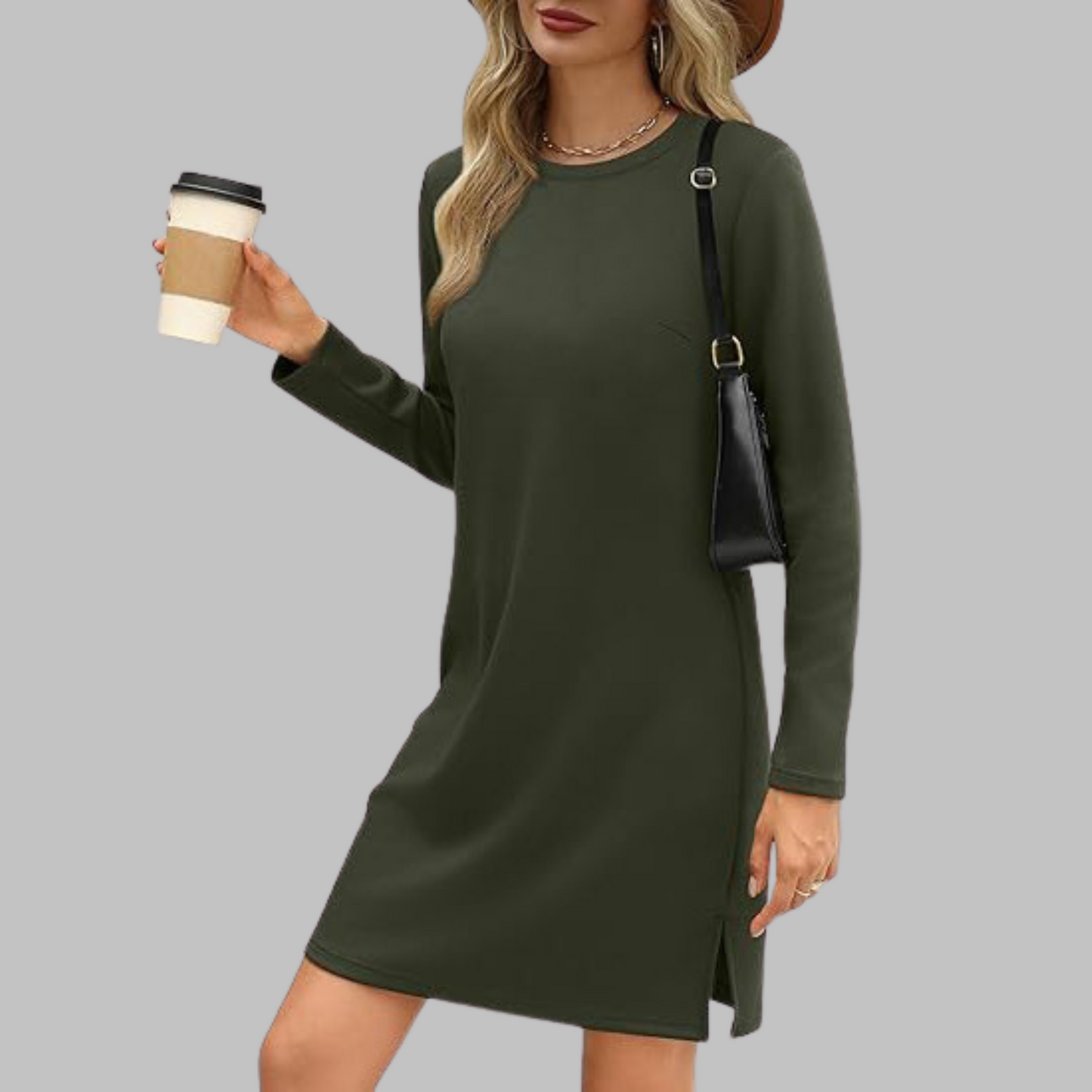 Linnea | Long-Sleeve Round-Neck Dress