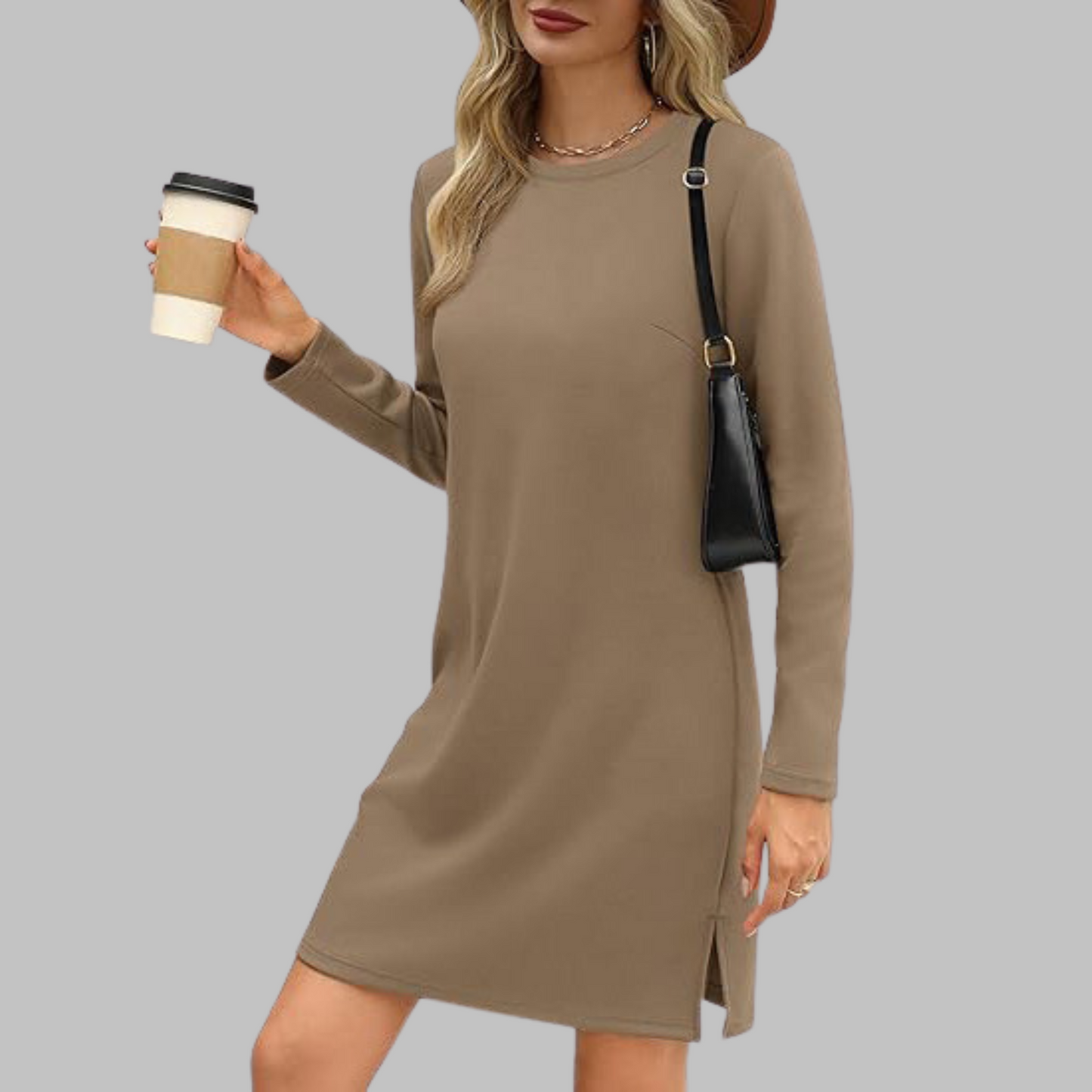 Linnea | Long-Sleeve Round-Neck Dress