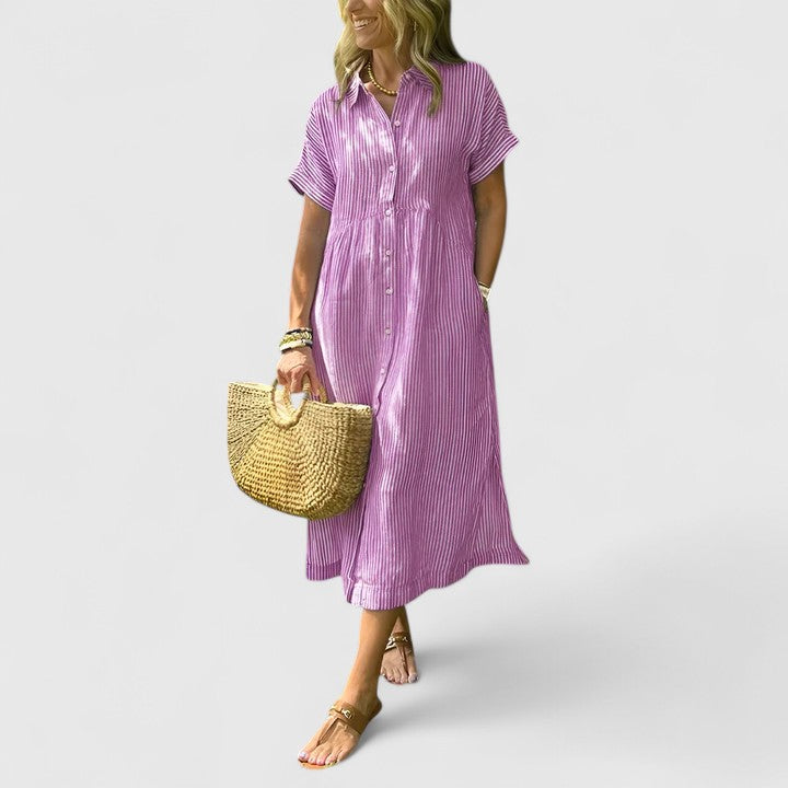 Claribel | Long Striped Midi Dress
