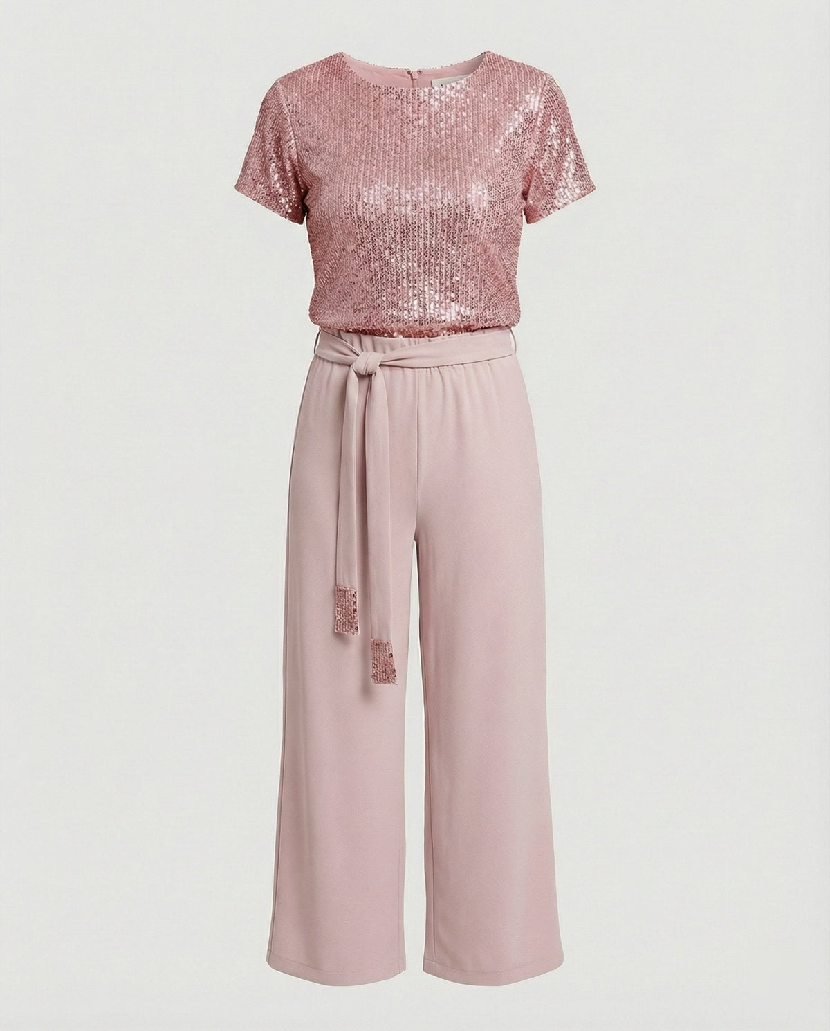 Sadie sequin top and wide-leg trouser two-piece set, front view